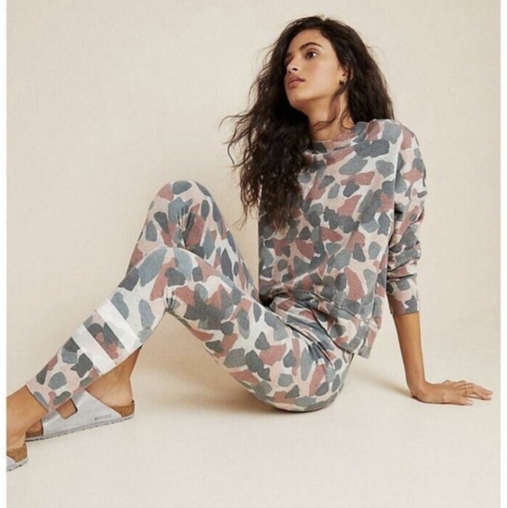 Sundry 2 Camo Print Pullover Casual Sweatshirt